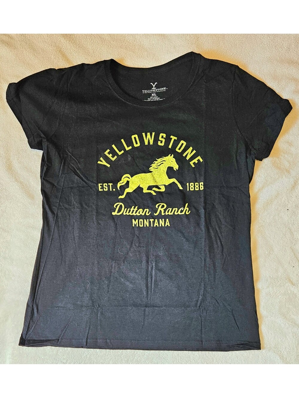 Yellowstone DUTTON RANCH Est. 1886 Running Horse Logo T-Shirt XL XLARGE